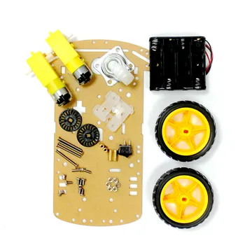 2WD cu Motor Robot Inteligent Șasiu Auto /Contur auto cutie Kit Viteză Encoder Trimite Baterie Cutie