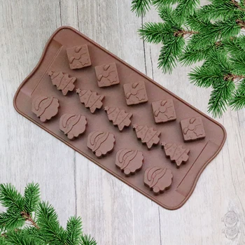 3 Tipuri De Crăciun De Ciocolată, Cookie Mucegai Praline Biscuit Silicon De Copt Instrument De Mucegai Jeleu, Budinca Tort De Gheață Mucegai