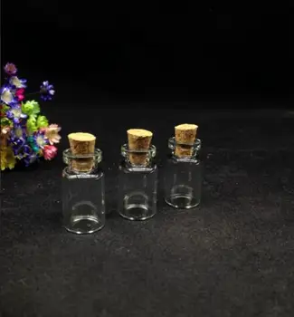 300pcs 13*24mm Mini Clar dop de Plută Flacon Mic Transparent Sticlă Plută în derivă doresc Sticle borcane Flacoane diy ștrasuri din Mărgele Kituri de Brand Nou