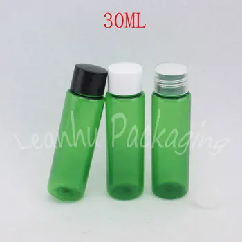 30ML Umăr Plat Sticlă de Plastic Verde , 30CC Gol Container Cosmetice , Șampon / Loțiune Sub-îmbuteliere ( 100 BUC/Lot )