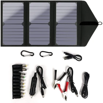 30W 20V Solare Pliere Sac Portabil în aer liber Dual USB Reglementate de Încărcare Panou Solar Cu 10 In 1 Laptop Adaptor