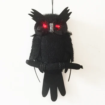 30cm mici de Halloween Perdeaua Neagră Bufnita cu LED Roșu-up Ochi pentru Decoratiuni de Halloween