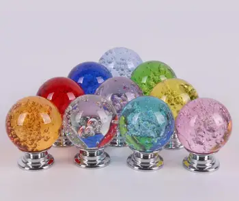 30mm Cristal de Sticlă Butoane de Cabinet Mânere Colorate Minge de Cristal Dulap Trage Butoane Sertar Mobila de Bucatarie Ocupa de Hardware