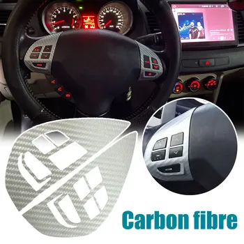 3D Fibra de Carbon Butonul de Control de Volan Comutator Auto Interior Autocolant pentru Mitsubishi ASX Lancer, Outlander RVR Pajero Sport
