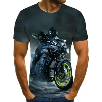 3D Imprimate Bărbați Strada Tricou de Curse Misto Grafica Bărbați pe Plus Dimensiune T-Shirt Motocicleta de Vară de Moda de Top Punk Tricou