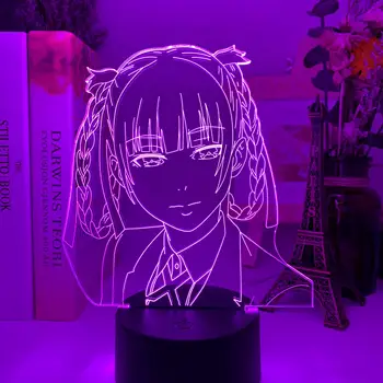 3D Kakegurui Jucător Compulsiv Kilari Momobami LED Lumina de Noapte pentru Decor Dormitor Veioza Cadou de Ziua Anime Lampa Kakegurui