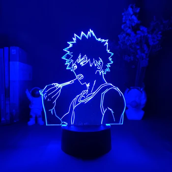 3D LED Lampă de Noapte Bakugo Eroul Meu mediul Academic pentru Decor Camera Cadou de Ziua Manga Gadget Boku no Hero Academia Katsuki Bakugo Lumina