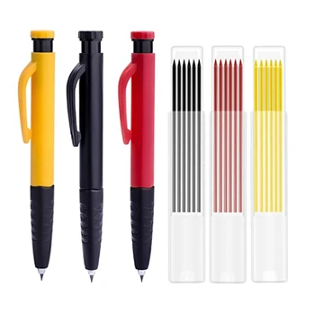 3Pcs Creioane Pentru Dulgheri Cu 3 Cutii Creion Rezerve Solide de prelucrare a Lemnului Creioane Mecanice, de Tâmplărie, Creion Set