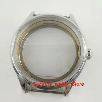 43mm ceasul caz safir de sticlă Șlefuită 316L din oțel inoxidabil se Potrivesc ETA 6497 6498 parte winding-BK03