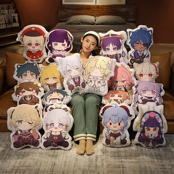 45cm Genshin Impact Perimetrul Pernă de Pluș Joc Anime Klee Zhongli Pluș Papusa de Desene animate Elev Dormitor Perna Pentru Copii Cadouri