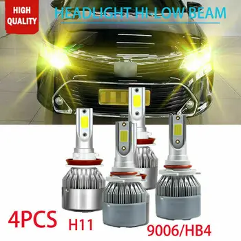 4buc 9005+H11 cu LED-uri Faruri Hi/Lo Bec 3000K Pentru Honda Civic 14-18 Acord 08-17