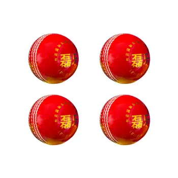 4buc Cricket Greu Bile 156g 4Piece Red Club Meci de Calitate, Piele Chrome Complet Plută Centrat Mână Cusute Potrivit pentru Peste 50