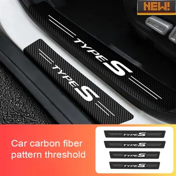4buc Masina Rezistent la zgarieturi Decal Auto Ușa din Fibra de Carbon Pragul Benzi Autocolant Pentru Honda TIP S Logo-ul Auto Exterioare Accesorii