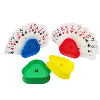 4buc Triunghi în Formă de Hands-Free de Joc Cartelei Tabla de Joc de Poker Loc Leneș Poker Joc de Bază Organizează Gratuit Mâinile Tale