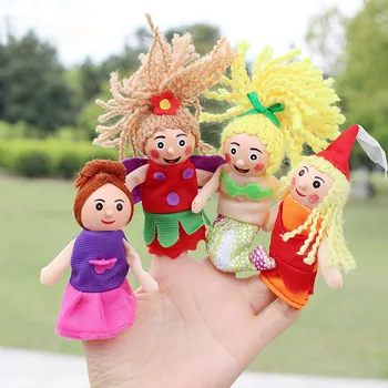 4buc/mulți Copii Amuzant Marionete Deget Jucărie pentru Copii Clasic Figura Papusa Sirena Basm Povestea Spune Păpușă de Mână