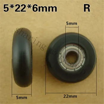 5*22*6 mm Rotund tip scripete pentru imprimantă 3D, usi, instrument pom de rulmenți Roți de plastic pulley roată mică de nailon POM scripete