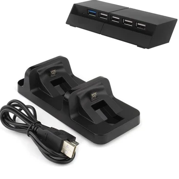 5 Port USB Hub Incarcator Controller Splitter de Expansiune Adaptor Pentru Sony PlayStation 4 PS4 + PS4 Dual Controller Stație de Încărcare