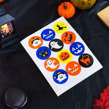 500 seturi/multe Autocolante Halloween Dovleac Fantoma de Etanșare Rotund Eticheta Autocolant DIY Halloween Cadou Bomboane Cookie Folie Decor