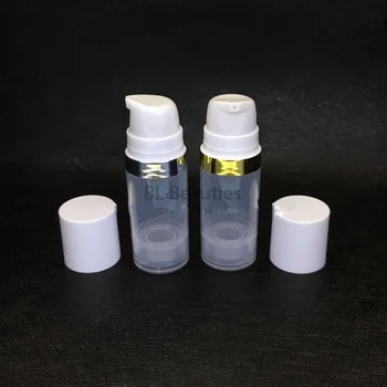 500pcs/lot 10ml Gol Airless Sticle de Plastic Vid-Presiune cu Emulsie de Sticla Cu Lotiune Pompa de Pe care pleacă Ambalaje Cosmetice