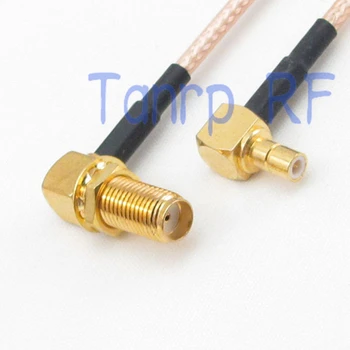 50CM Coadă coaxial cablu RG316 prelungitor 20de SMB masculin la SMA feminin ambele 2 unghi drept de 90 de RF adaptor conector