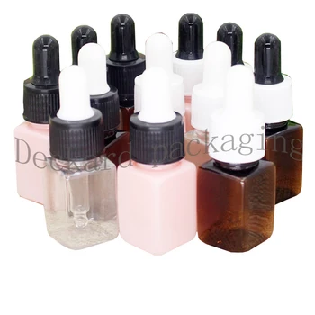 50pcs 10ML Ser Sticla de Plastic,Spuare Cosmetice Ambalaj Proba de Sticle de Parfum de Ambalare, 10 ml Lotiune de plastic Flacon Picurător