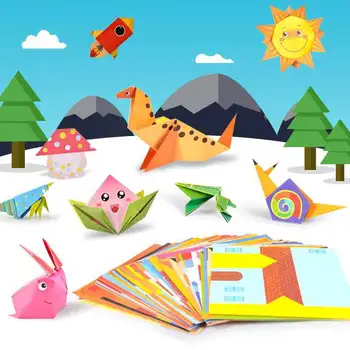 54Pages 3D Origami Hârtie Montessori Devreme de Învățământ Meserii de Artă Jucărie Animale de Desene animate Viata de BRICOLAJ, Origami Jucărie pentru Copii de 3-6 Ani