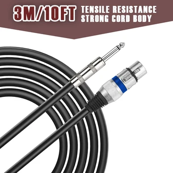 6,35 mm Jack pentru Cablu XLR de sex Masculin La Feminin Cablu Audio 3M/10FT Lungime Cablu Chitara Piese Accesorii