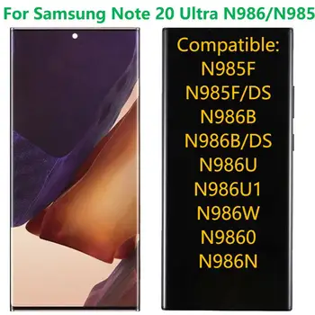 6.9 Original AMOLED Pentru Samsung Note 20Ultra 5G LCD Display Cu Rama SM-N985F/DS N986B/DS Ecran Tactil Digitizer Piese de schimb