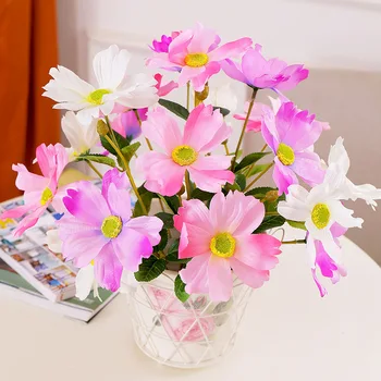6 Capete Artificiale Daisy toamna Mici de Mătase, Ceai alb, Flori False, flori de Nunta pentru Acasă Masa centrala de Primăvară Vaza Decor