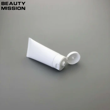 60ml 50pcs/lot Alb de Plastic Gol Cosmetice Emulsie Demachiant facial Moale Tub de Crema de maini de Ambalare Container Alb flip capac