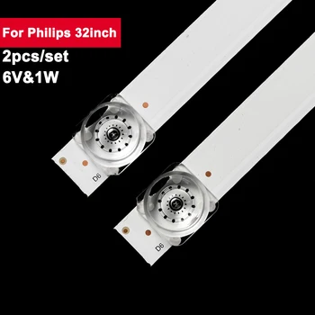 6V Reparatii TV Iluminare Led Strip Pentru Philips 32inch 4708-K320WD-A3113N11 2 buc/Set Led Backlight Benzi 32M3080/60 32PHF5664/T3
