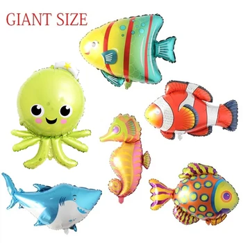 6pcs Mare animal World Pește Baloane Folie Rechin, Caracatita Petrecere Decoratiuni Mingi Gonflabile Copil de Dus Copilul Darul lui Ballon