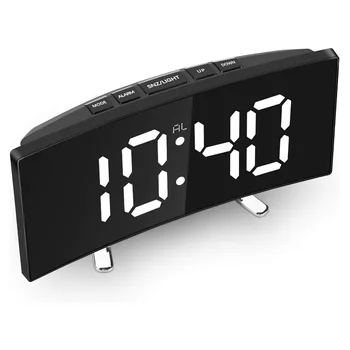 7 Inch Digital Ceas Cu Alarmă Curbat Estompat Led Electronic Digital Desktop Clock Pentru Copii Dormitor Număr Mare Ceas De Masa