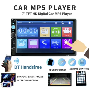 7 Inch Touch Screen Bluetooth Multimedia Auto 12v Auto Tuner Radio 2 Din MP5 Suport Camera retrovizoare Audio Autoradio Stereo Auto
