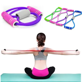 8 Cuvânt Benzile de Rezistență Coarda Elastica Tensiune Chest Expander Yoga Pilates BUCLĂ de Cauciuc Latex de Fitness, Benzi de Întindere Yoga Formare