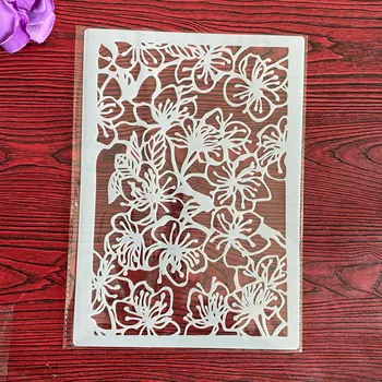 A4 Design Șablon pentru Pictura pe Perete Ștampilă pentru Scrapbooking Album Decorative Relief Ambarcațiuni de Hârtie DIY Fluture floare Șabloane