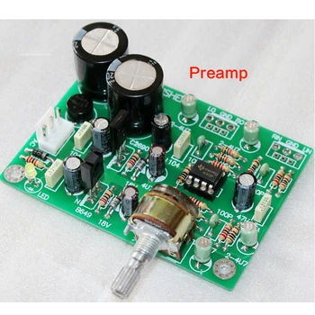 AC Dual 12V~20V NE5532/TL082 Op Amp Preamp Mini Preamp DIY Kit/terminat Șasiu de Bord Amplificator de Putere placat cu Aur PCB