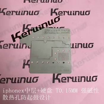 AMaoe Pentru iPhone X Midframe Nand Flash Cip IC BGA Matrita Placa de baza Stratul de Mijloc Reball Pin Căldura de Lipire Staniu Planta Net 0,15 mm