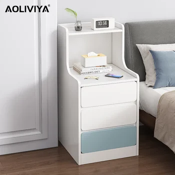 AOLIVIYA Sporit Noptieră Simplu și Modern, Mini Măsuță Depozitare pentru Dormitor, Noptiera Mic Cabinet Rack ShuangHong 2023