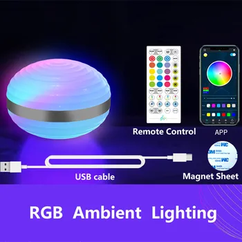 APP de Control cu LED-uri Lumina de Noapte plina de culoare de Lumină Ambientală USB de Încărcare Ritm Muzical RGB Camera Lampă de Noptieră Dormitor Decor Copil Cadou