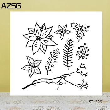 AZSG Plante, flori, iarba Clar Timbre Pentru DIY Scrapbooking/Carte de a Face/Album Decorative Silicon Timbru Meserii