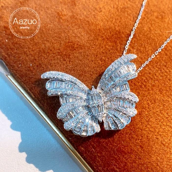 Aazuo High-end de Bijuterii Real 18K Aur Alb Africa de Sud Diamant 1.3 ct Zână Fluture Colier Talentat Pentru Femei Engagemen Petrecere