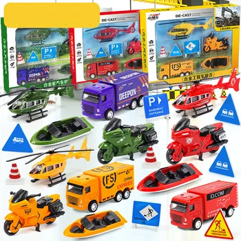 Aliaj trage înapoi camion de foc set modelul,inginerie pentru vehicule militare vehicule set toy,culoare cutie ambalare,transport gratuit