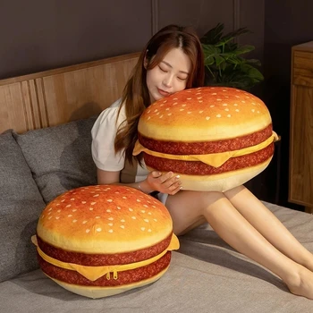 Amuzant, Creativ Burger Jucărie De Pluș Moale Căptușit Pernă De Pluș Drăguț Hamburger Pernă Fotoliu Perna Pentru Băieți Și Fete, Copii Cadou De Ziua De Nastere