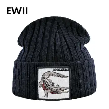 Animale pălărie adulți beanie palarie barbati chelioși căciuli pentru barbati tricot cald capace chapeau femme femei de moda de iarnă capac bonnet