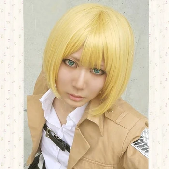 Anime Atac pe Titan Cosplay Peruci Armin Arlart Aur Femei Bob Par Scurt Sintetice Cosplay Costum Peruca + Capac de Peruca