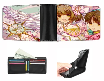 Anime Cardcaptor Sakura portofel Bărbați femei scurt portofel adolescenți Cartelei PU Scurt Zero Portofel student Poseta de Monede
