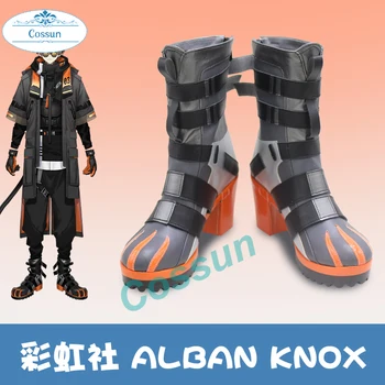 Anime! Vtuber NIJISANJI Nocytx Alban Knox Cosplay Pantofi Cizme Joc Petrecere de Halloween Costum de Piele PU Femei Bărbați