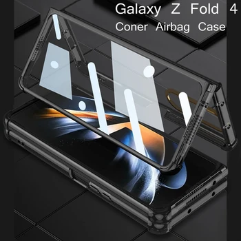 Anti-toamna Coner airbag Cazuri pentru Z Fold4 All-inclusive Capacul din Spate cu Fața de Sticlă Ecran pentru Samsung Galaxy Z Fold 4 5G