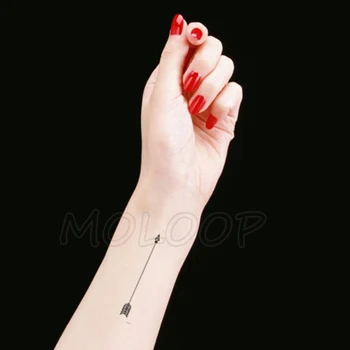 Apa de Transfer Tatuaj Săgeată Neagră Tatuaj Body Art rezistent la apa Temporar Fals Flash Tatuaj pentru Barbat Femeie Copil 10.5*6cm